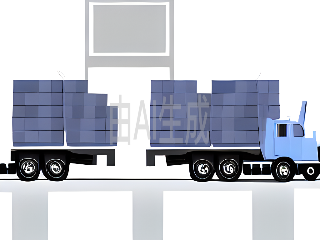 大藍色卡車與分開的拖車 3D渲染技術(shù)在農(nóng)業(yè)與大廈運輸中的應(yīng)用